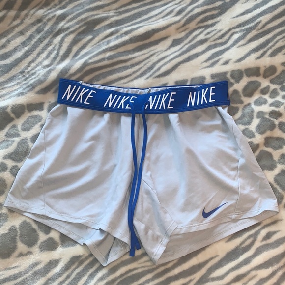 Nike Pants - NIKE - Light Grey w/ Blue Waistband Shorts - Size XS